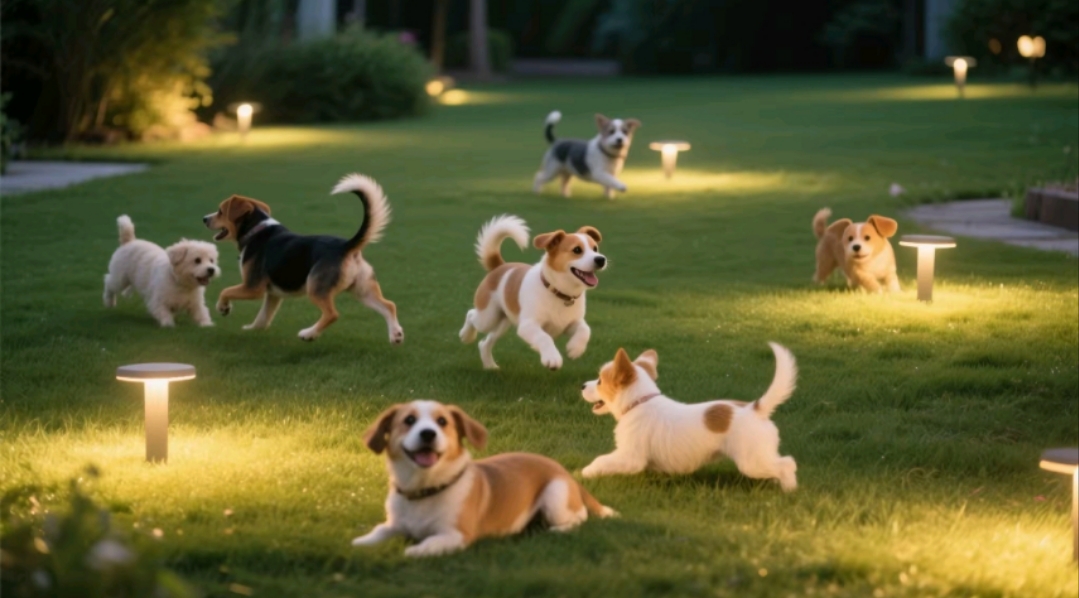 爱犬的夜间安全岛：乐竞·体育官方网站草坪灯柔和光晕守护萌宠乐园